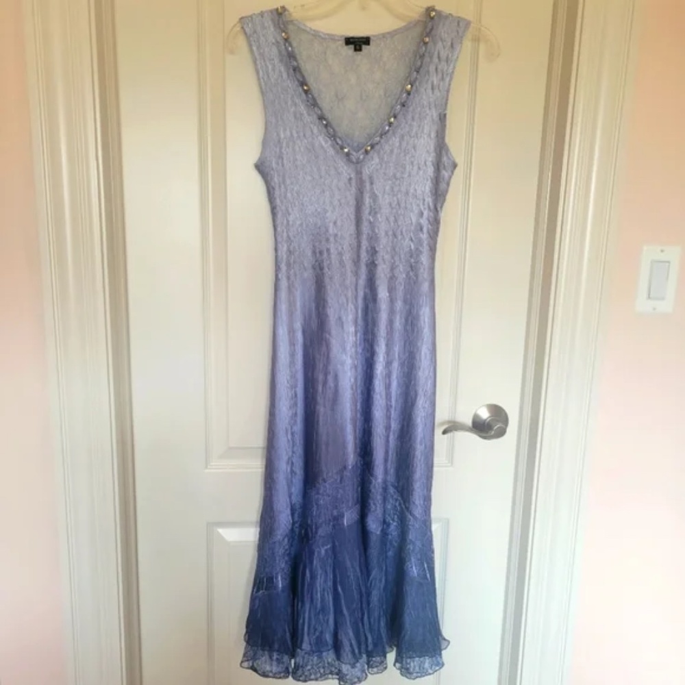Komarov Chiffon Beaded Dress S